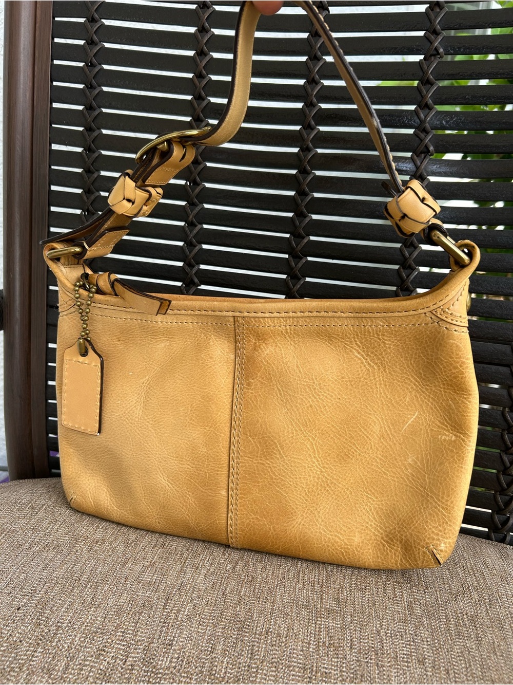 Coach 11415 Leather Shoulder Bag in Mustard Yellow